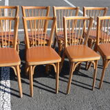 10 Bistro chairs Baumann N ° 12 Brown leatherette