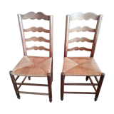 6 old straw chairs 19th