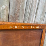 Old sports and leisure notice board, vintage