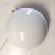 Opaline globe and black metal ceiling or wall light, diam. 20 cm - late 20th century