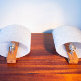 Pair of wall lamps in Perspex and teak year 60