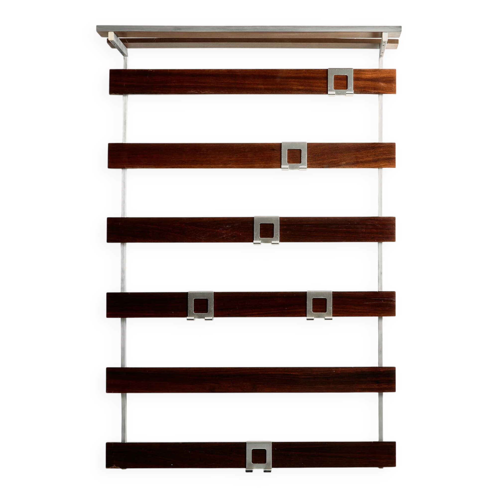 Coat rack in rosewood and metal
