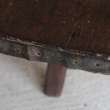 Brutalist solid oak bench / console 1950