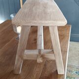 "A frame" bench in solid oak, patinated.