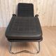 Long chair relax vintage skaï noir by condor-pParis 1970