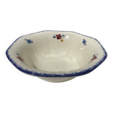 Mary Lou Digoin octagonal salad bowl diameter 28cm dark blue edge