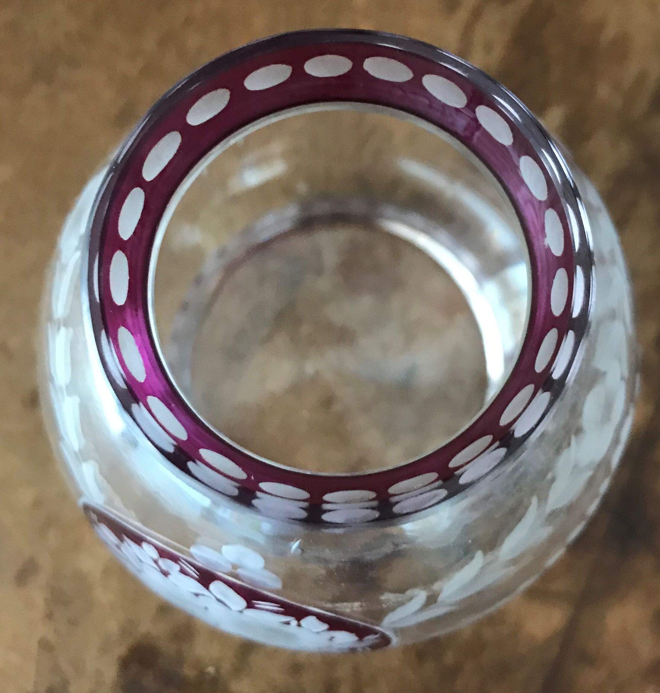 small carved crystal vase.