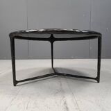 Vintage sculpted steel brutalist coffee table, 1970s