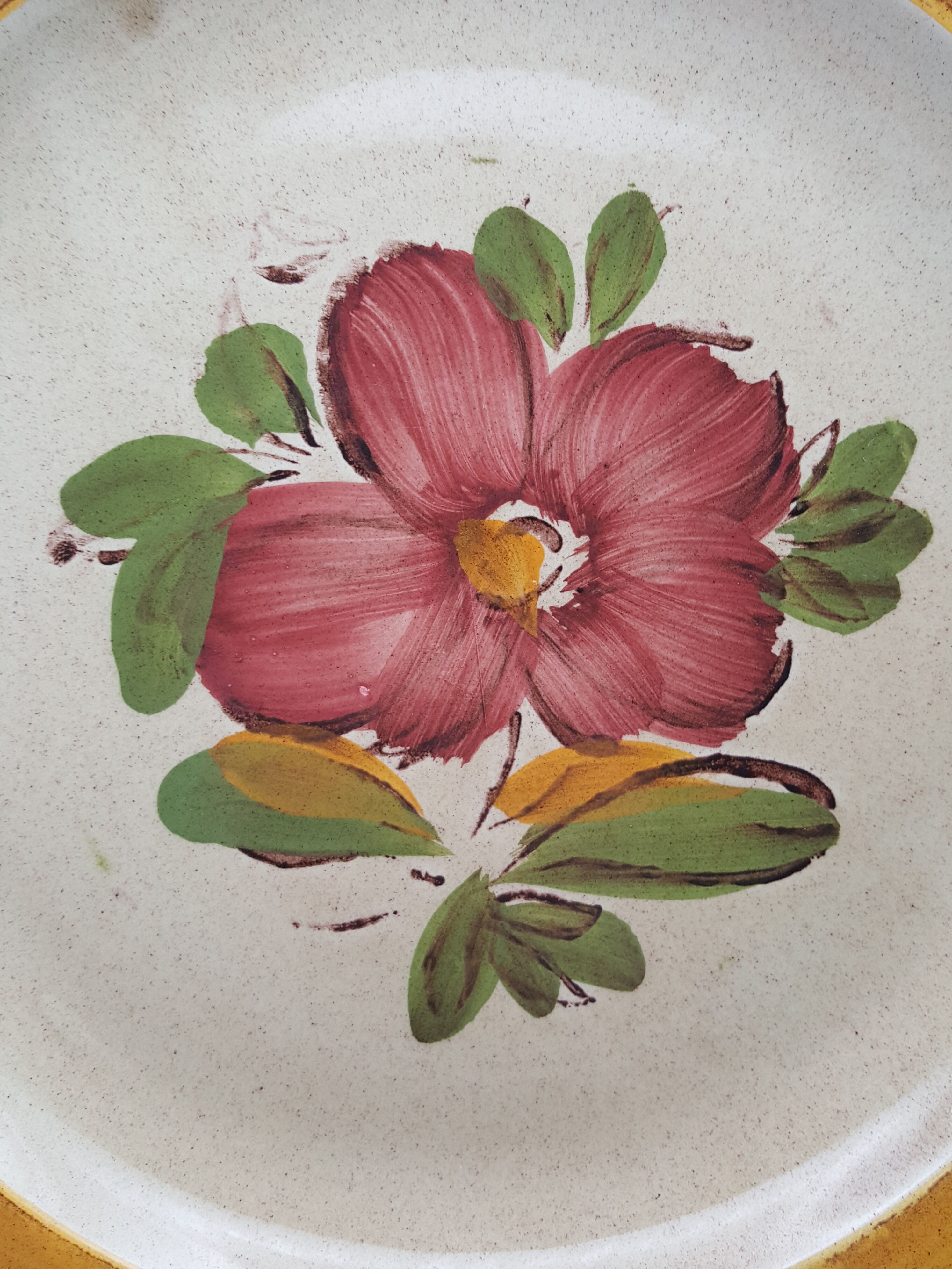 Lot of 3 ceramic plates castellania made in italy flowers