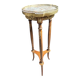 Louis XVI style tripod pedestal table, marble and brass, late 19th century