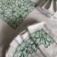 Large tablecloth and its 10 old napkins embroidered with cross stitch - 210x120 - cotton