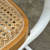 Cesca chair b32 model in white and wood by Marcel Breuer