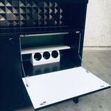 Brutalist Black Ebonised Dry Bar Cabinet, Belgium, 1970s