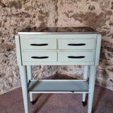 Table d'instruments médicaux en métal et verre, années 1960