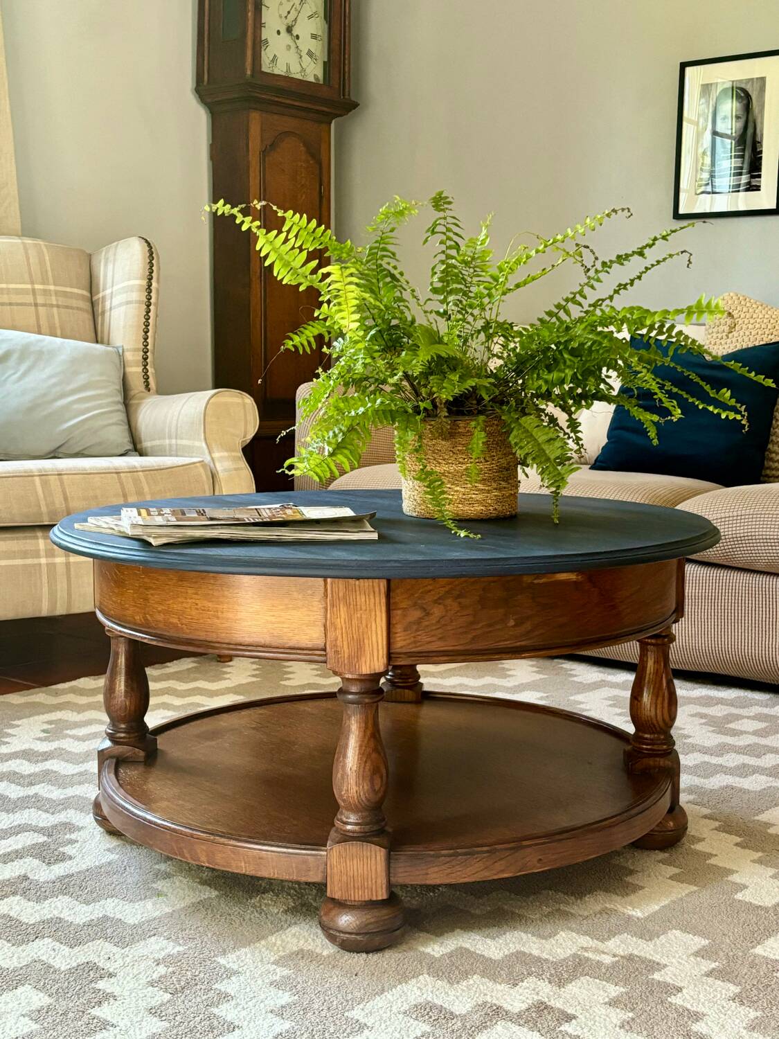 Table basse ronde en bois massif