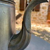 Tin coffee maker or kettle and wooden handle