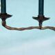 Vintage 1960s chandelier, patinated bronze Japandi chandelier.
