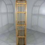 Rattan & smoked glass display rack 1970’s