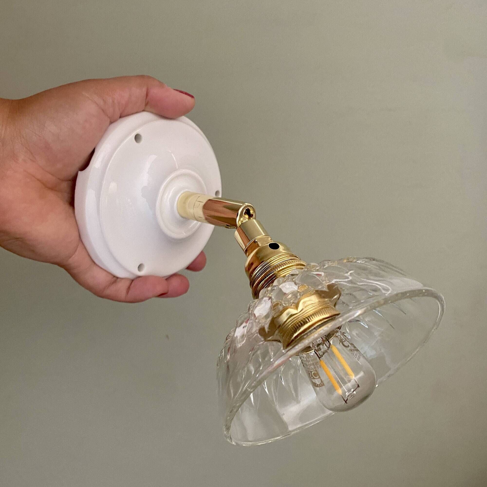 Vintage glass cut lampshade - tableware collection -