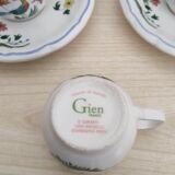 Set of 10 earthenware coffee cups