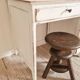 Retro white oak desk patinated foot compass