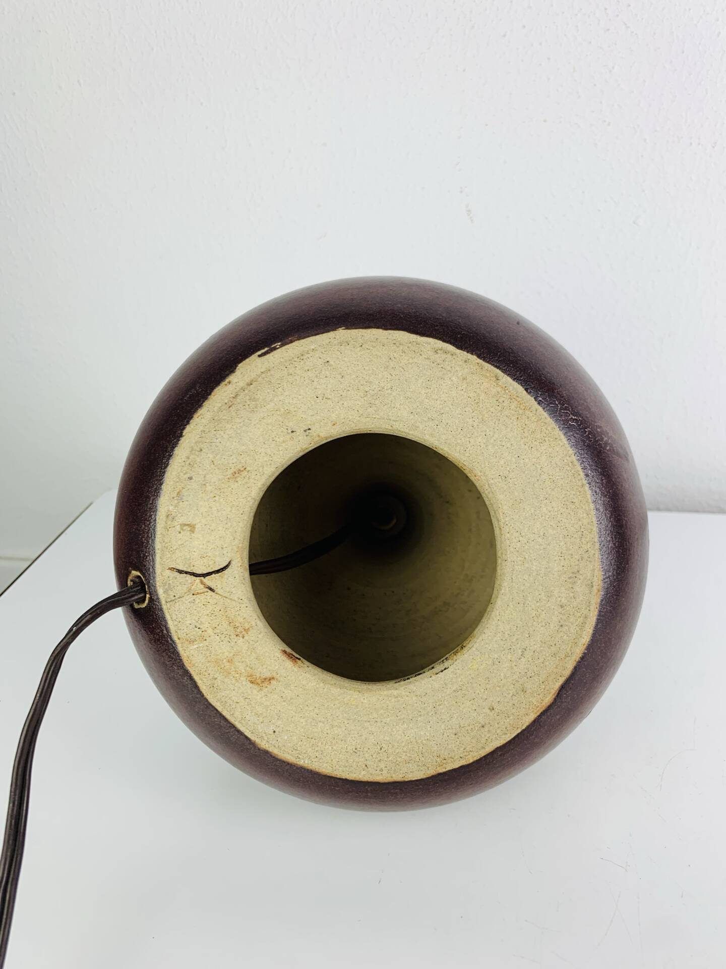 Lampe boule grès vintage, années 60 