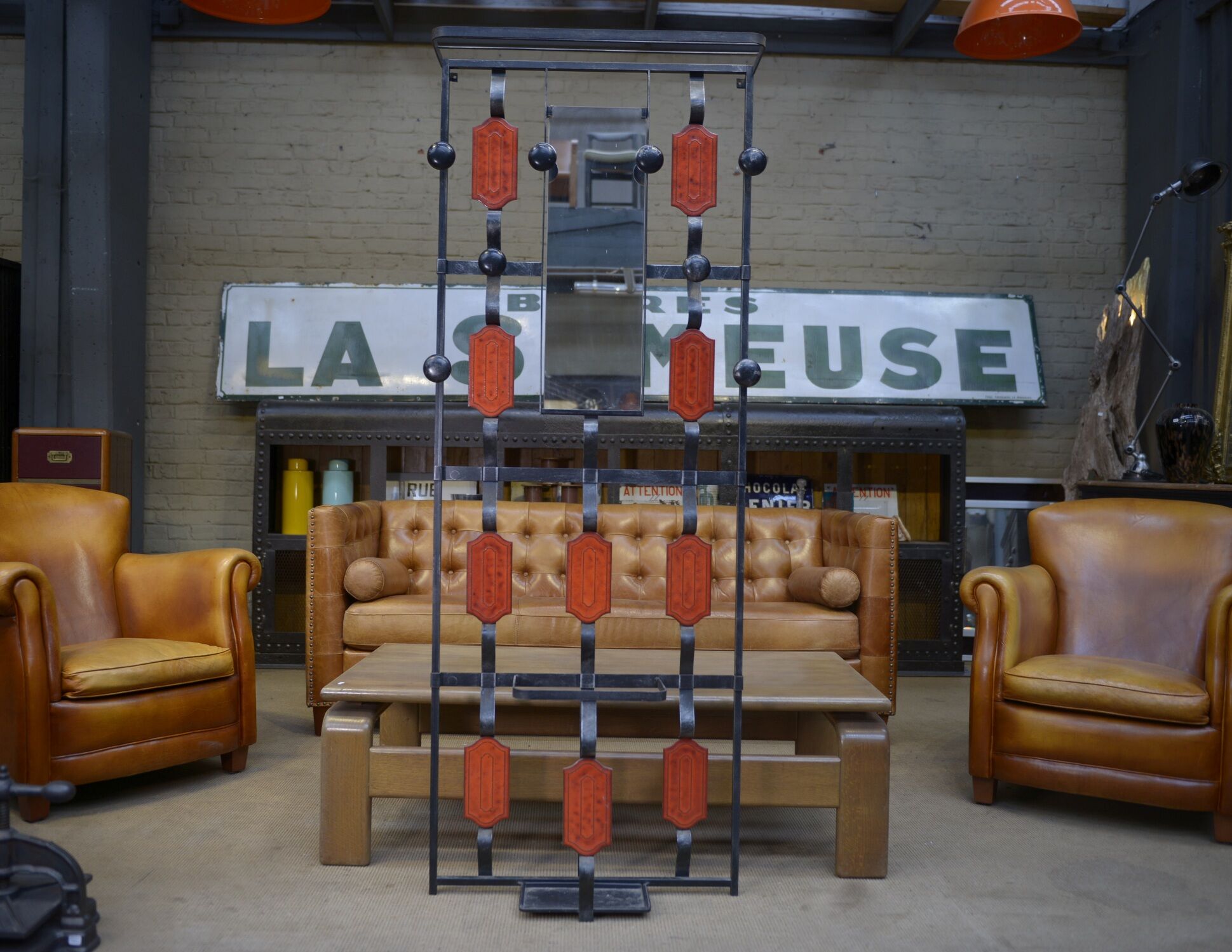 Vintage coat rack in ceramic and metal 1960