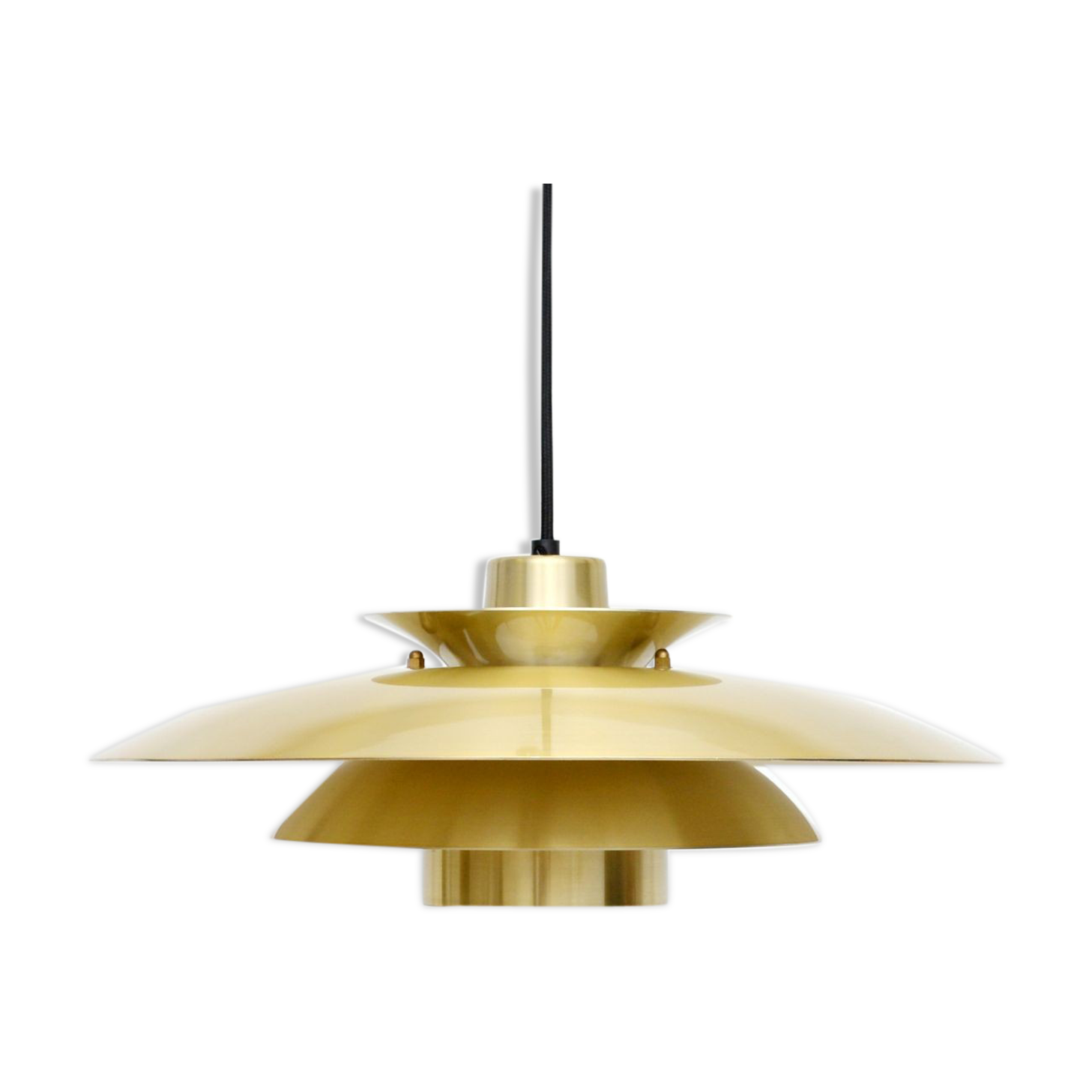 Danish pendant lamp in golden brass 60's