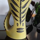Michel BARBIER (1931-2005) in Vallauris PITCHER with wide cupped neck, baluster body with handle