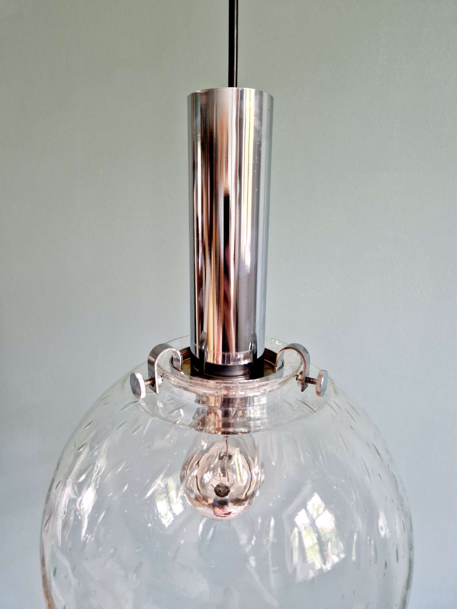 Suspension Space Age in blown bubble glass, 1970s