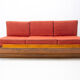 Mid century sofabed in walnut by Jindrich Halabala for UP Zavody, 1950´s