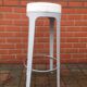 Leonardo Rossano metal and leather stool for Lapalma, Italy
