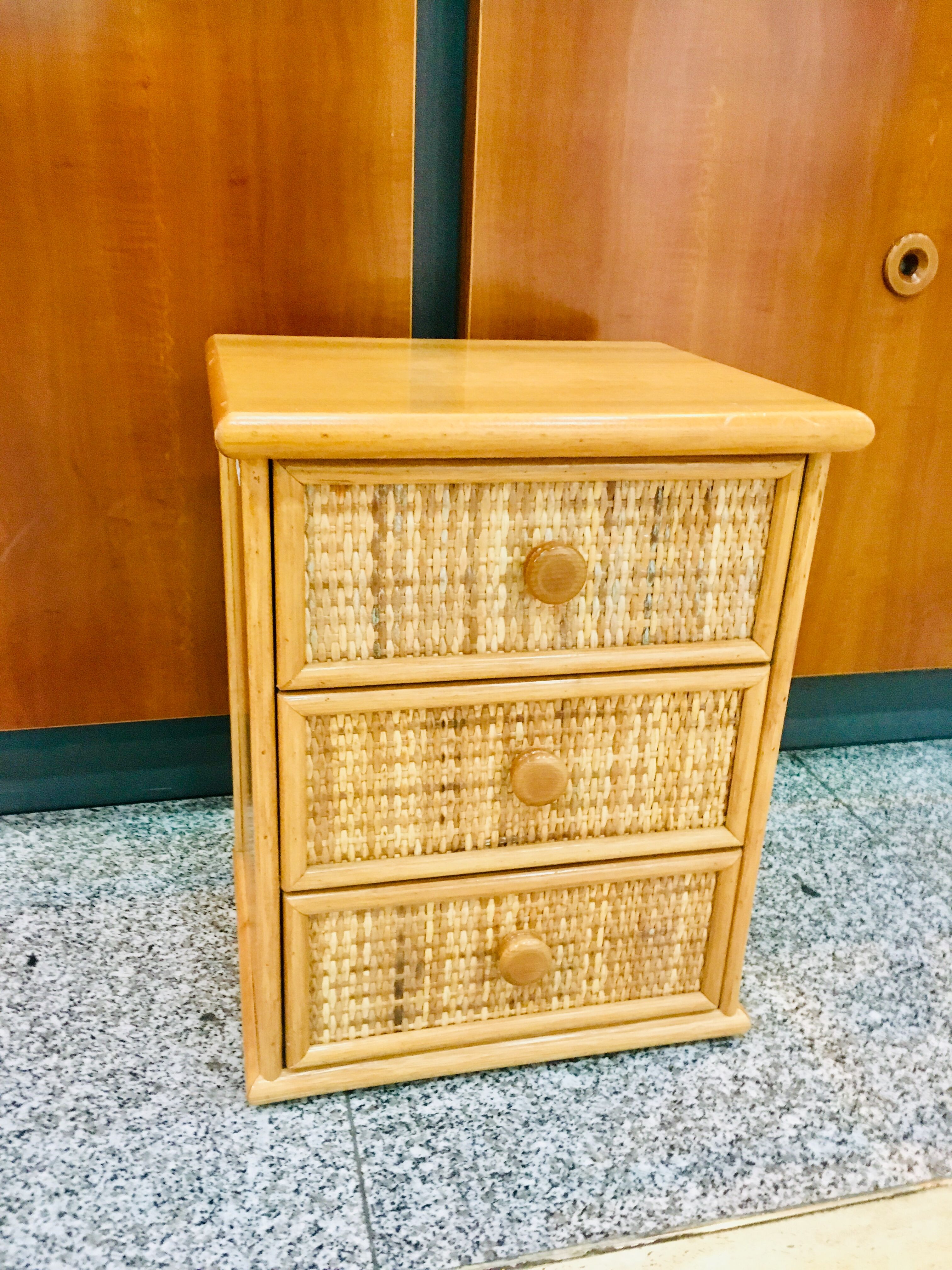 Rattan bedside table