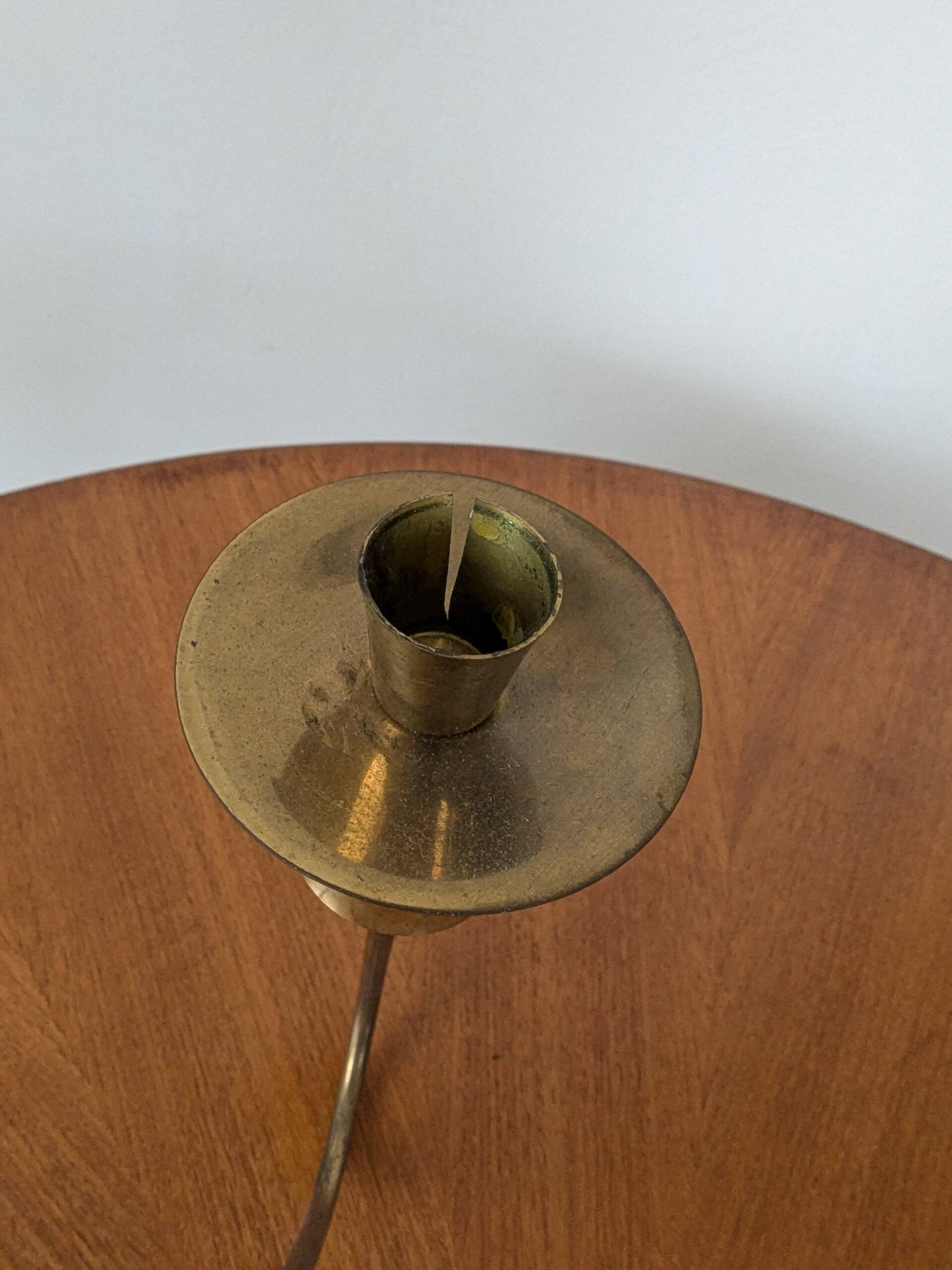 Brass and rattan candlestick