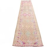 Vintage Super Soft Pink Runner Rug, 85x394Cm