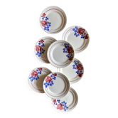 Set of 8 vintage Badonvillier dessert plates