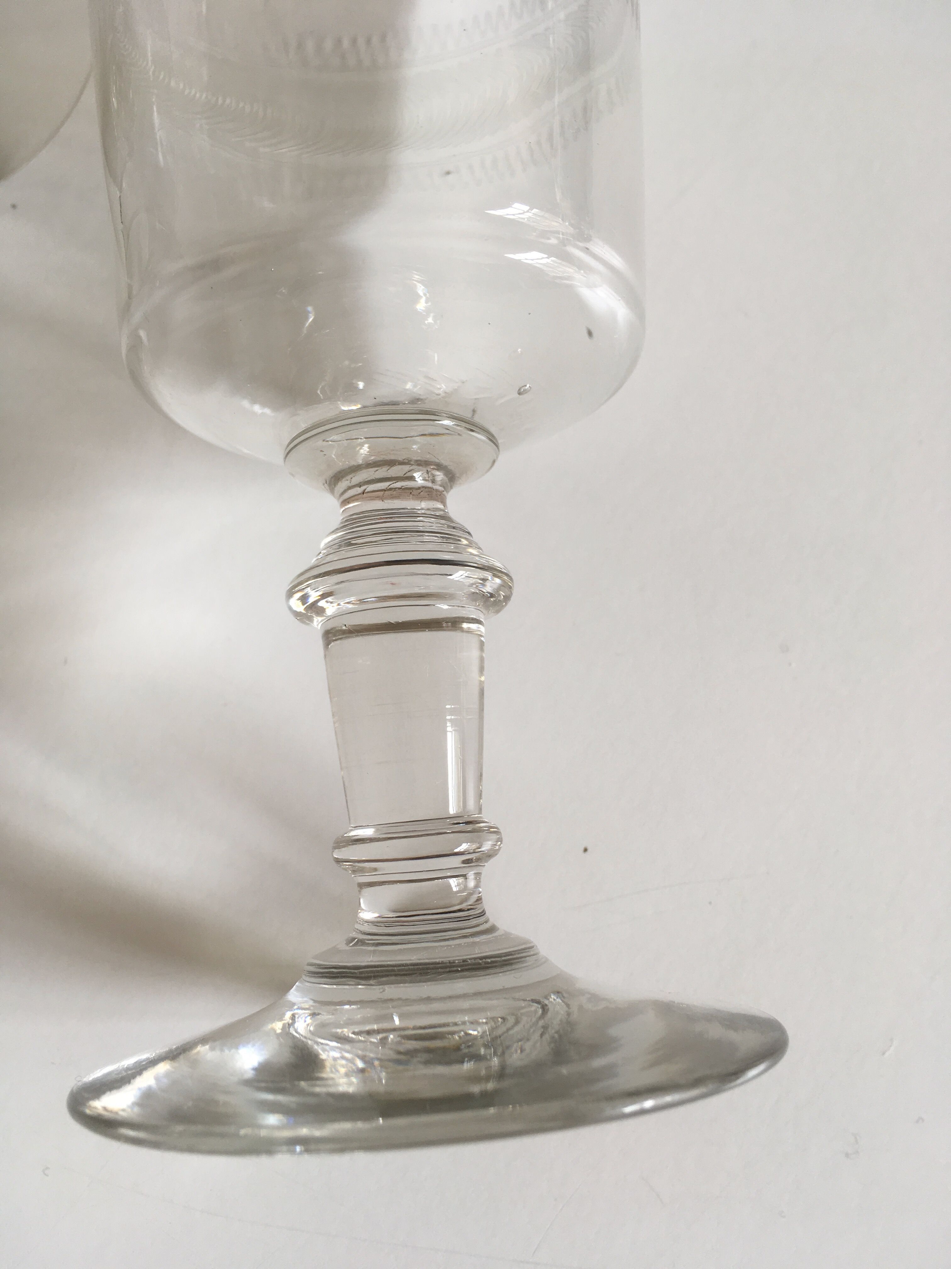 set of 9 serious roll 19th zigzag water glasses