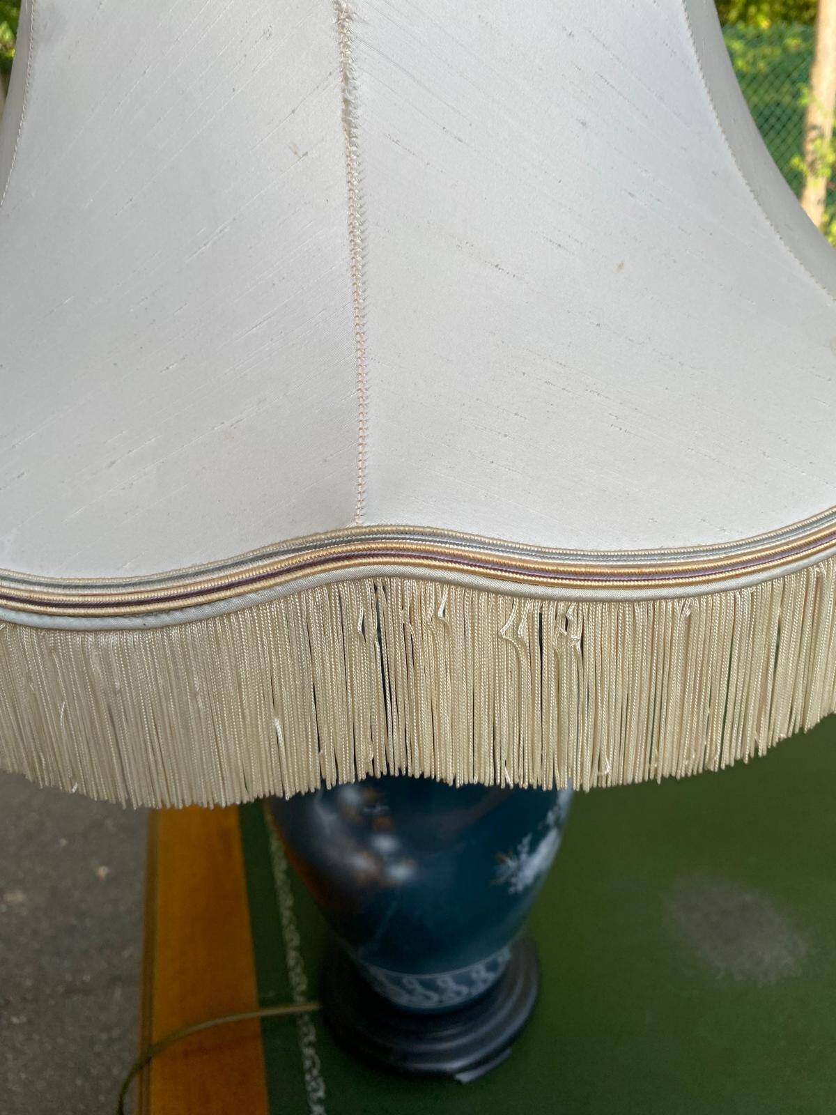 Large ceramic lamp Louis Drimmer France hand-painted 1980