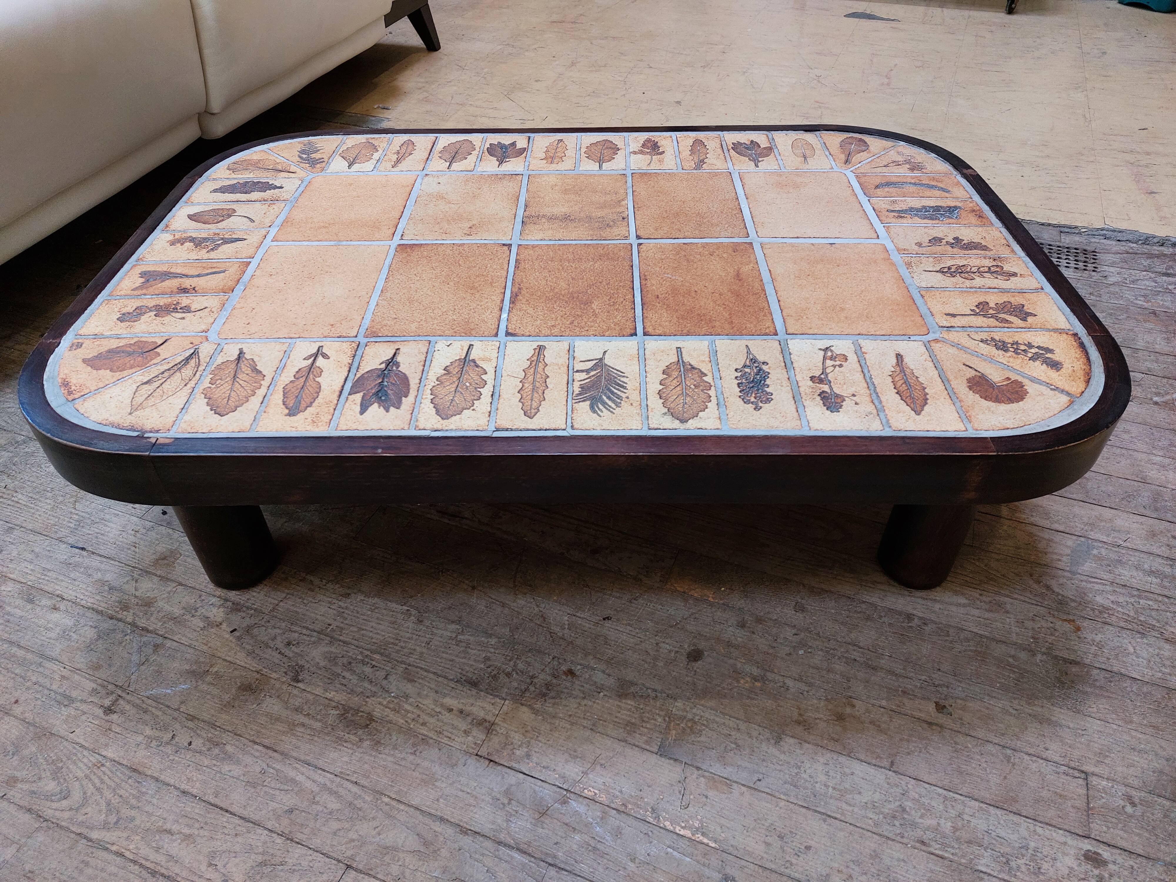 Table basse "Herbier" par Roger Capron - Années 60/70 - Vallauris