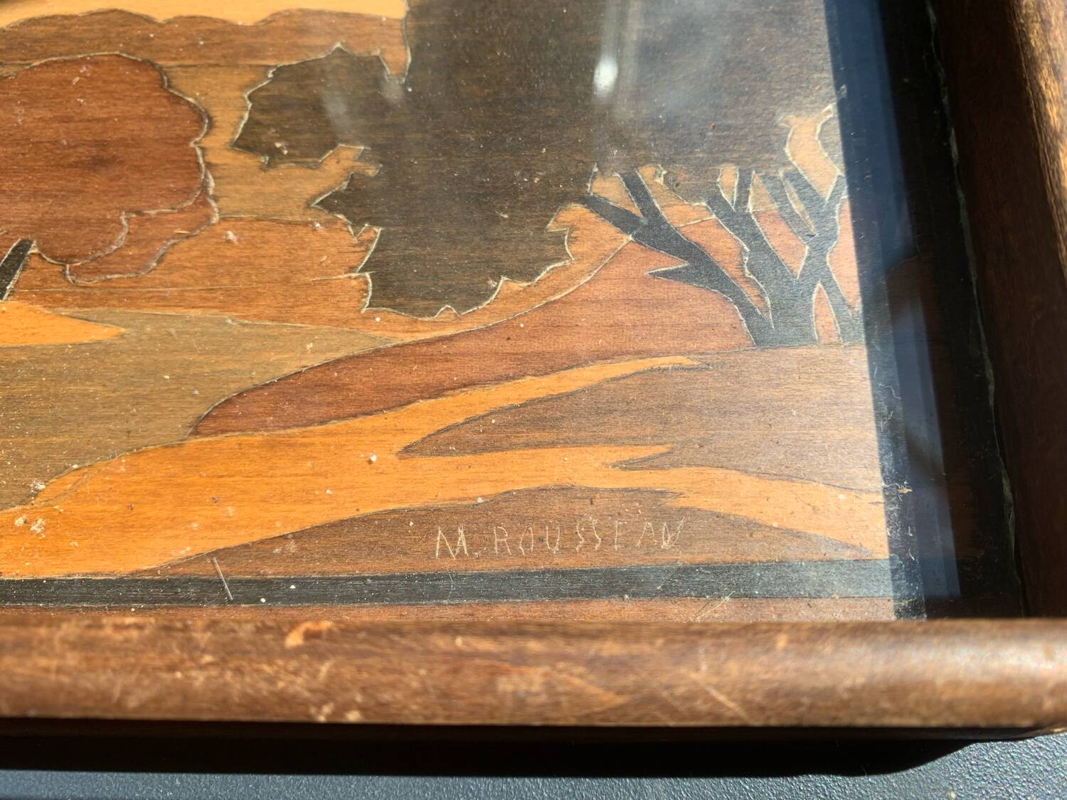 Inlaid wooden tray