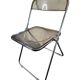 Folding office chair in smoked plexiglass by Giancarlo Piretti, Castelli edition