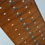 Very Tall Dutch Art Nouveau Walnut Apothecary Cabinet Barber Cabinet, 1900s