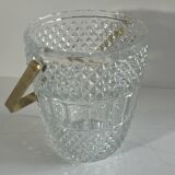 Vintage gold cast glass ice bucket.