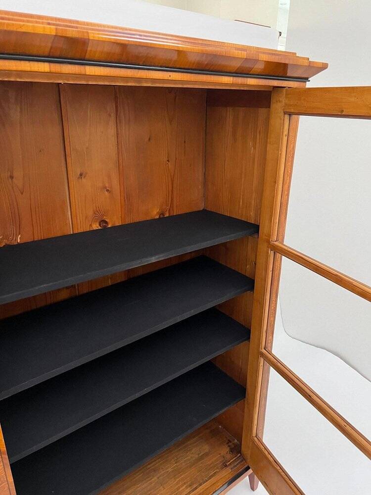 Biedermeier Display Cabinet in Cherry Veneer, Ash Burl, Austria, 1820s