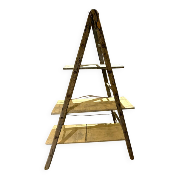 Escabeau étagères ancien