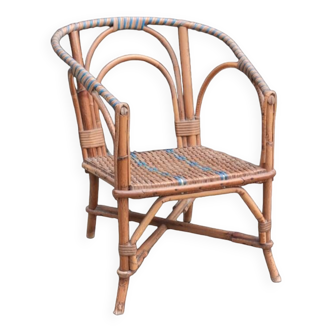 Vintage children's armchair/wicker/rattan