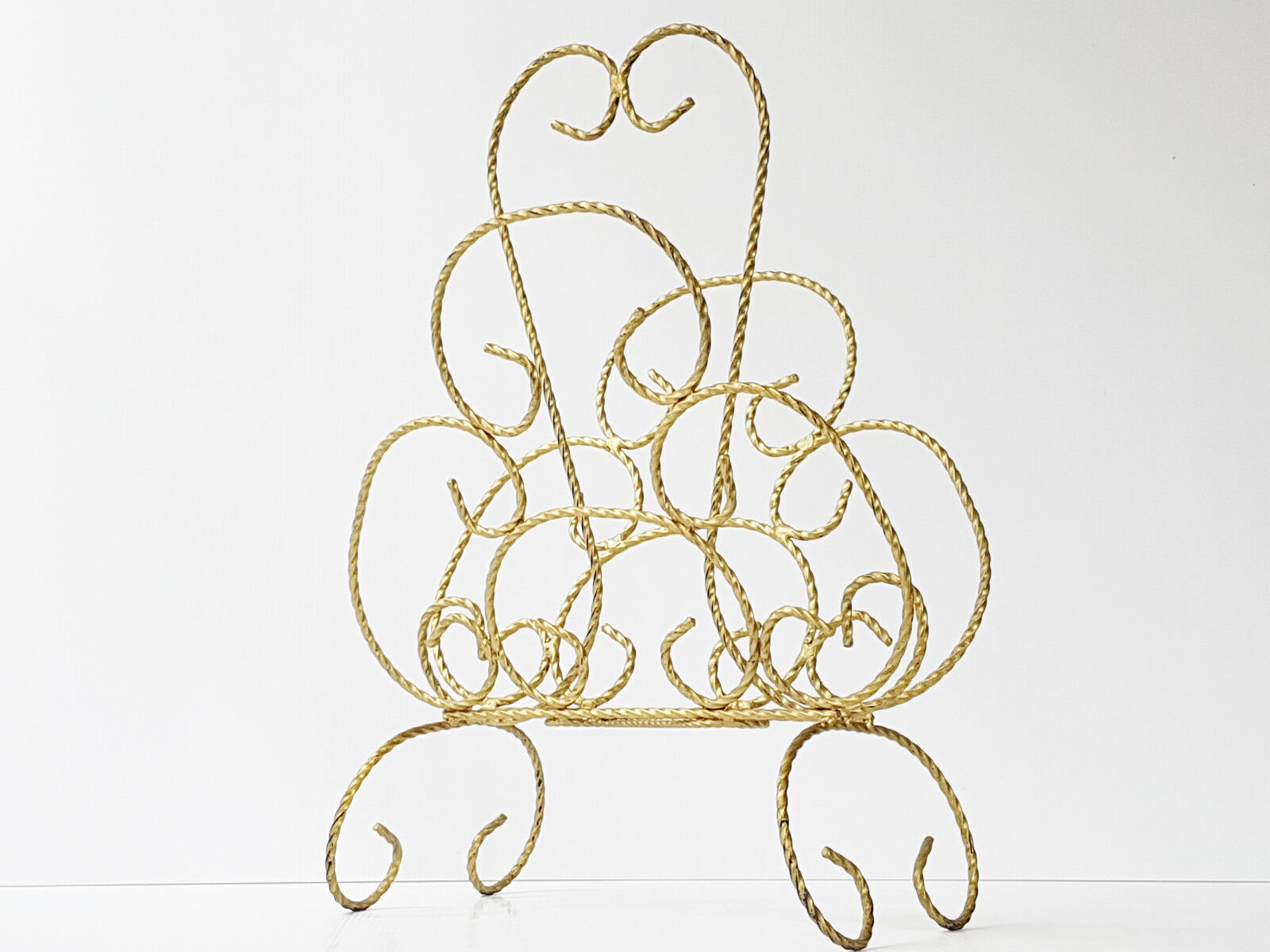 Vintage brass butterfly magazine rack 1950s 1960s 50s 60s