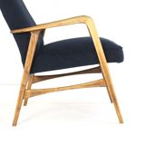 mid century vintage Fauteuil herenmodel 'Duivendrecht' donkerblauw | opnieuw bekleed