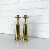 Pair of Scandinavian brass candle holders Jens Harald Quistgaard Dansk Design Denmark 1960-70
