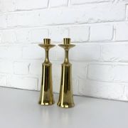 Pair of Scandinavian brass candle holders Jens Harald Quistgaard Dansk Design Denmark 1960-70